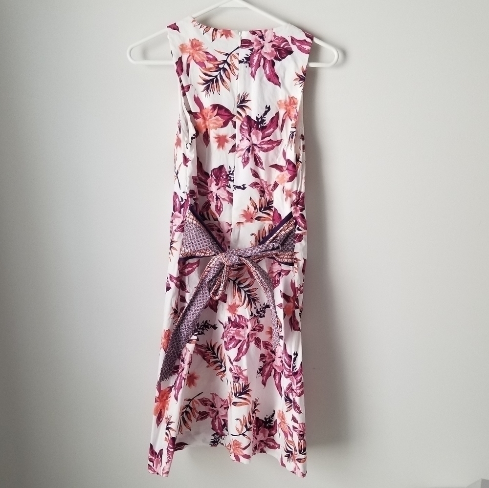 Tahari Arthur S. Levine Sleeveless Floral Tie-Waist Dress Size 4 - Picture 7 of 10